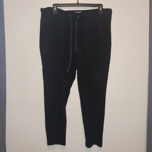 LOFT Lounge Black Jogger Pants Women's Size M Elastic Waist Drawstring Pockets